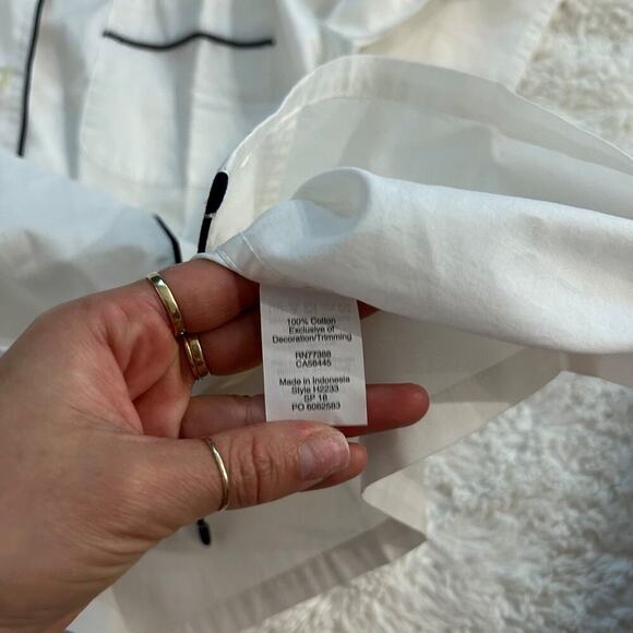 NWOT Womens J Crew Bundle Sleepwear Tops White/Pink Stripes Sz S 100% Cotton - Picture 5 of 9